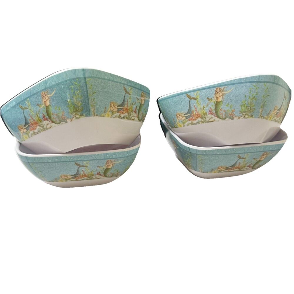 Vintage Certified International Kate Mcrostie Melamine Mermaid Set 13 Pcs. - Picture 6 of 16